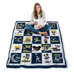 michigan wolverines mickey minnie blue white blanket best selling