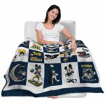 michigan wolverines mickey minnie blue white blanket best selling