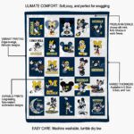 michigan wolverines mickey minnie blue white blanket best selling
