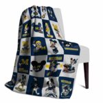 michigan wolverines mickey minnie blue white blanket best selling