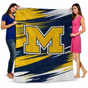 michigan wolverines paint streaks blue white blanket fashion forward