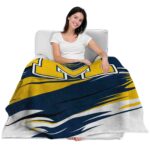 michigan wolverines paint streaks blue white blanket latest model