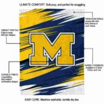 michigan wolverines paint streaks blue white blanket new arrival