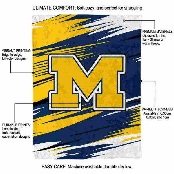 michigan wolverines paint streaks blue white blanket new arrival