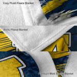 michigan wolverines paint streaks blue white blanket premium grade