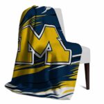 michigan wolverines paint streaks blue white blanket top rated