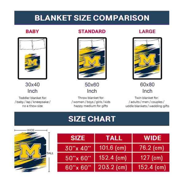 michigan wolverines paint streaks blue white blanket trendy