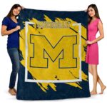 michigan wolverines splatter effect blue blanket fashion forward