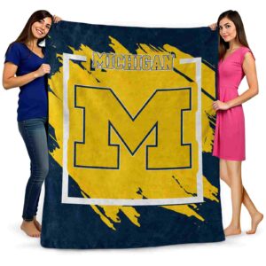 michigan wolverines splatter effect blue blanket fashion forward