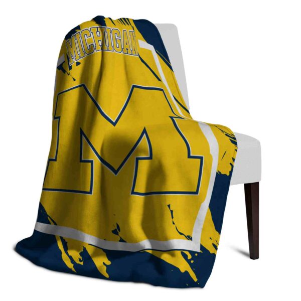 michigan wolverines splatter effect blue blanket top rated