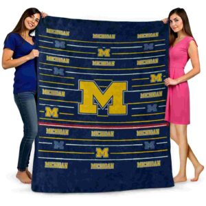 michigan wolverines striped pattern blue blanket fashion forward