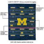 michigan wolverines striped pattern blue blanket new arrival