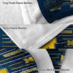 michigan wolverines striped pattern blue blanket premium grade
