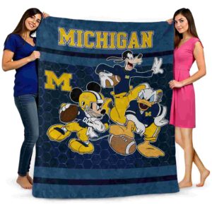 michigan wolverines three musketeers blue blanket fashion forward