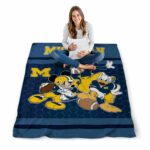 michigan wolverines three musketeers blue blanket best selling