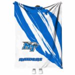 middle tennessee blue raiders brushstrokes blue white blanket best selling