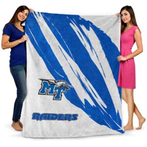 middle tennessee blue raiders brushstrokes blue white blanket fashion forward