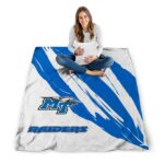 middle tennessee blue raiders brushstrokes blue white blanket high quality