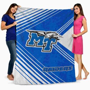 middle tennessee blue raiders diagonal stripes blue blanket fashion forward