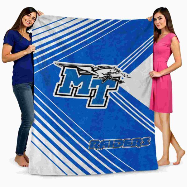 middle tennessee blue raiders diagonal stripes blue blanket fashion forward