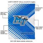 middle tennessee blue raiders diagonal stripes blue blanket new arrival