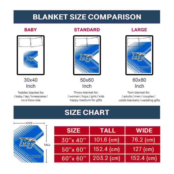 middle tennessee blue raiders diagonal stripes blue blanket trendy