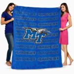middle tennessee blue raiders fan pride blue blanket fashion forward