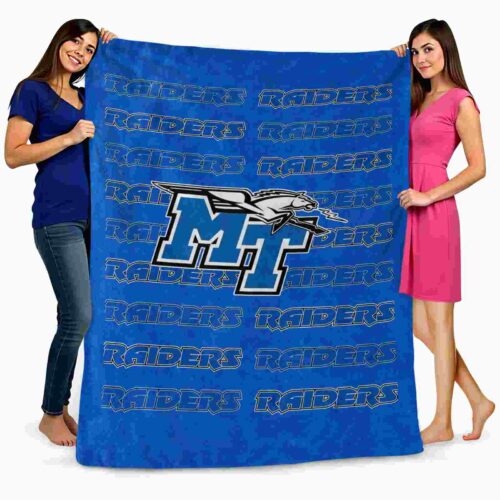 middle tennessee blue raiders fan pride blue blanket fashion forward