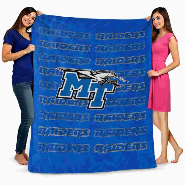 middle tennessee blue raiders fan pride blue blanket fashion forward