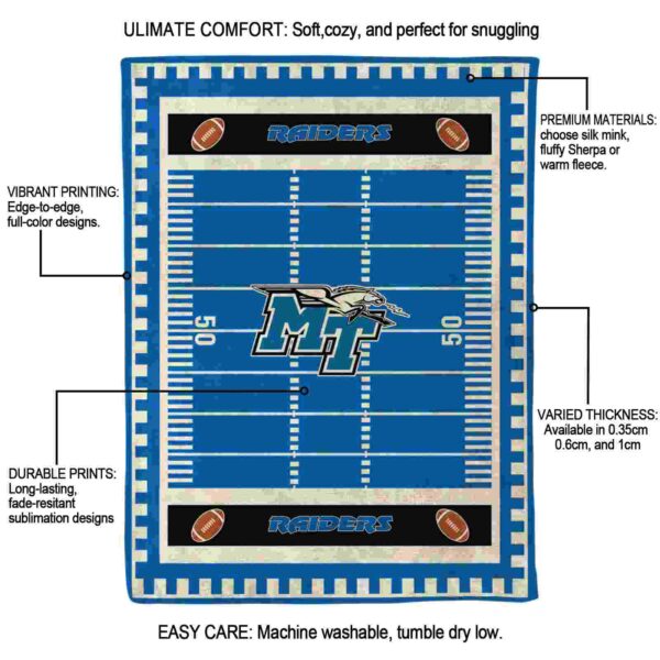 middle tennessee blue raiders football field blue blanket new arrival