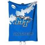 middle tennessee blue raiders grunge texture blue blanket best selling