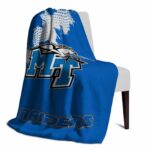 middle tennessee blue raiders grunge texture blue blanket best selling