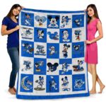 middle tennessee blue raiders mickey minnie blue white blanket best selling