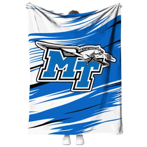 middle tennessee blue raiders paint streaks blue white blanket best selling