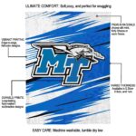 middle tennessee blue raiders paint streaks blue white blanket best selling