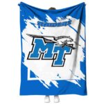 middle tennessee blue raiders splatter effect blue blanket best selling