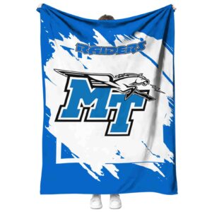 middle tennessee blue raiders splatter effect blue blanket best selling