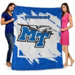 middle tennessee blue raiders splatter effect blue blanket fashion forward