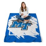 middle tennessee blue raiders splatter effect blue blanket high quality