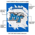 middle tennessee blue raiders splatter effect blue blanket new arrival