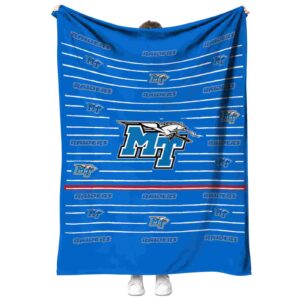 middle tennessee blue raiders striped pattern blue blanket best selling