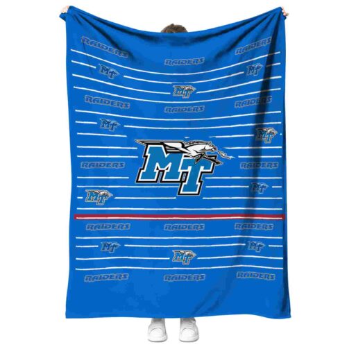 middle tennessee blue raiders striped pattern blue blanket best selling