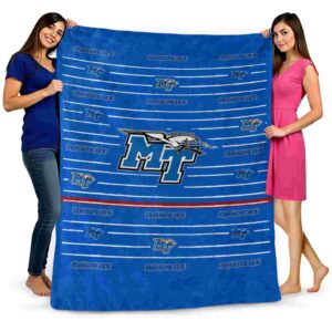middle tennessee blue raiders striped pattern blue blanket fashion forward