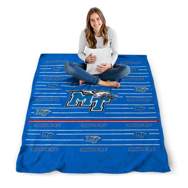 middle tennessee blue raiders striped pattern blue blanket high quality
