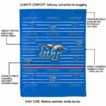 middle tennessee blue raiders striped pattern blue blanket new arrival