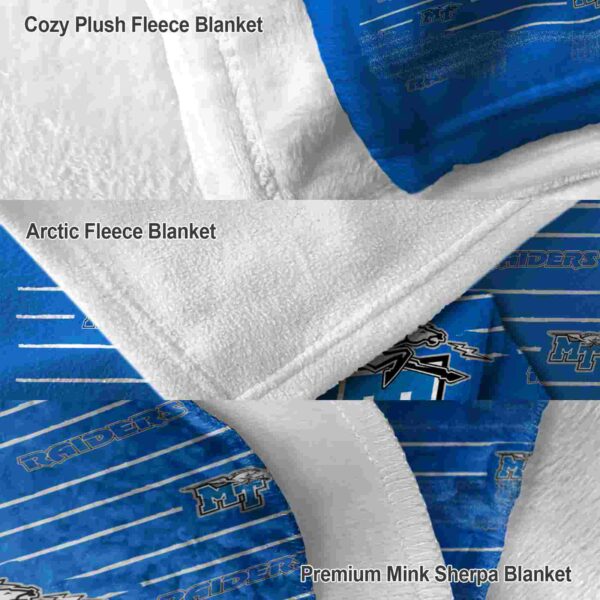 middle tennessee blue raiders striped pattern blue blanket premium grade