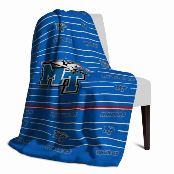 middle tennessee blue raiders striped pattern blue blanket top rated