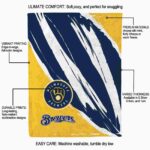 milwaukee brewers brushstrokes navy blue white blanket new arrival