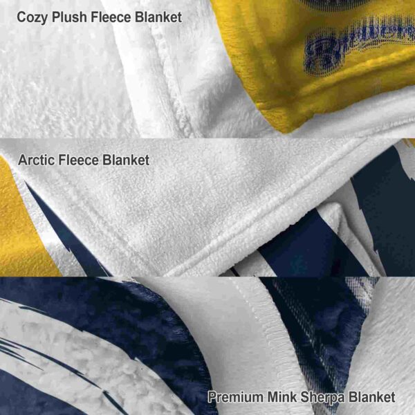 milwaukee brewers brushstrokes navy blue white blanket premium grade