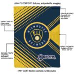 milwaukee brewers diagonal stripes navy blue blanket new arrival